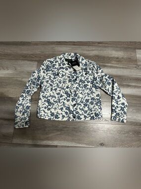Lauren Ralph Lauren Print White Jean Jacket, NWT!